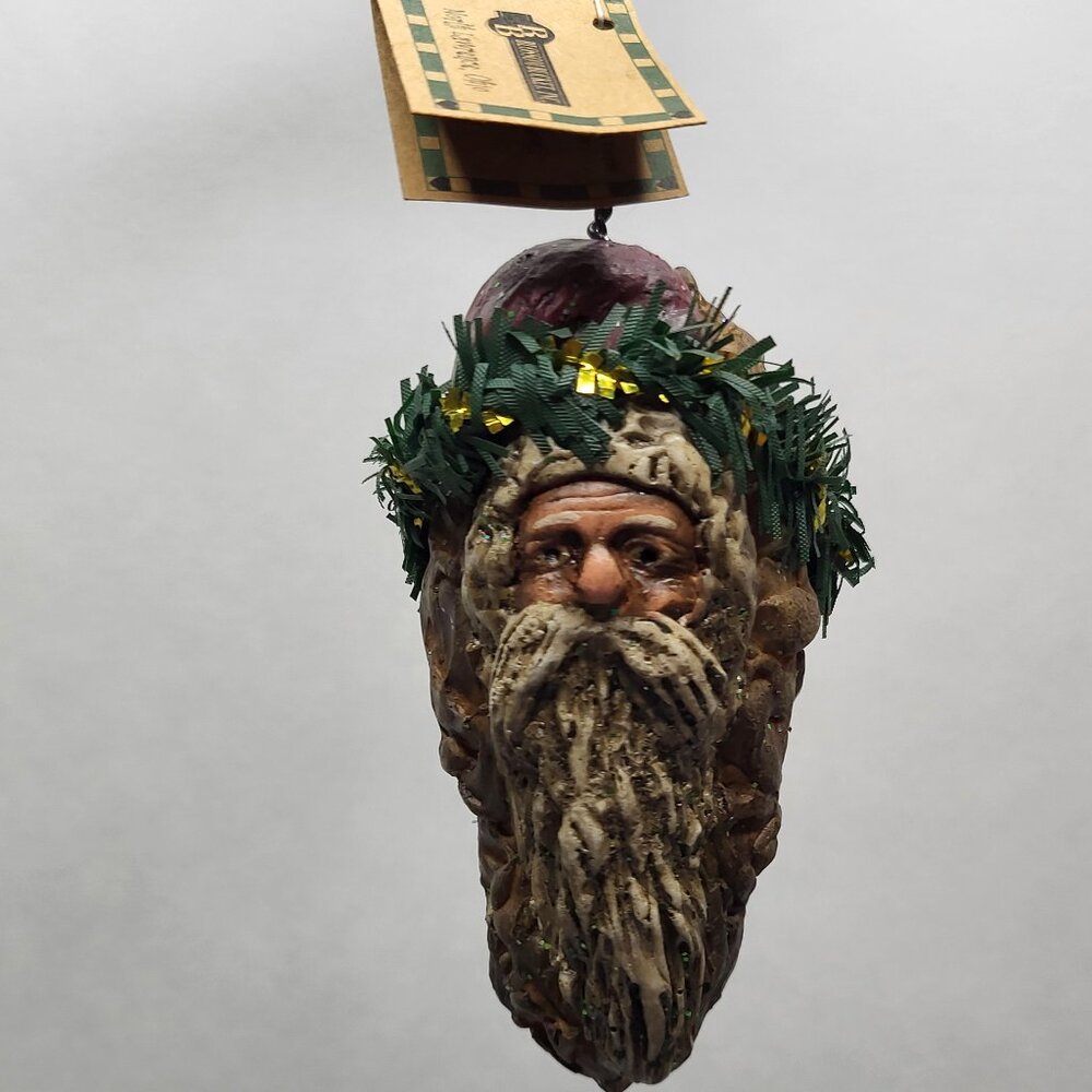 Santa Face Pinecone Blossom Bucket Suzi Skoglund Rustic Primitive Holiday Orname